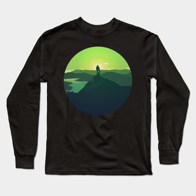 Green Explorer Long Sleeve T-Shirt by PH-Design